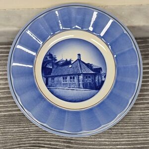 VTG Aluminia Royal Copenhagen Andersen House Kai Lange Plate Odense Denmark Blue